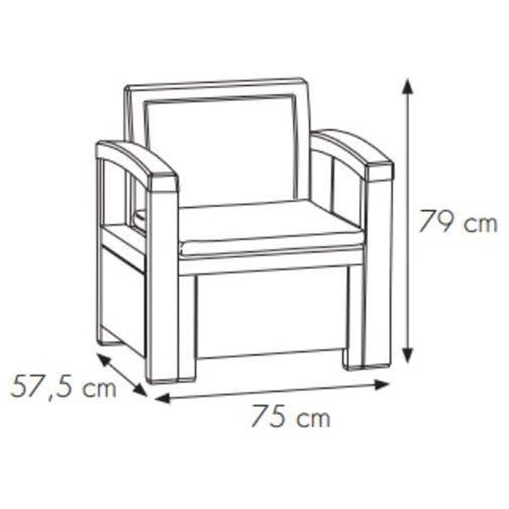 Set mobilier gradina Bica, 4 piese, perne, antracit