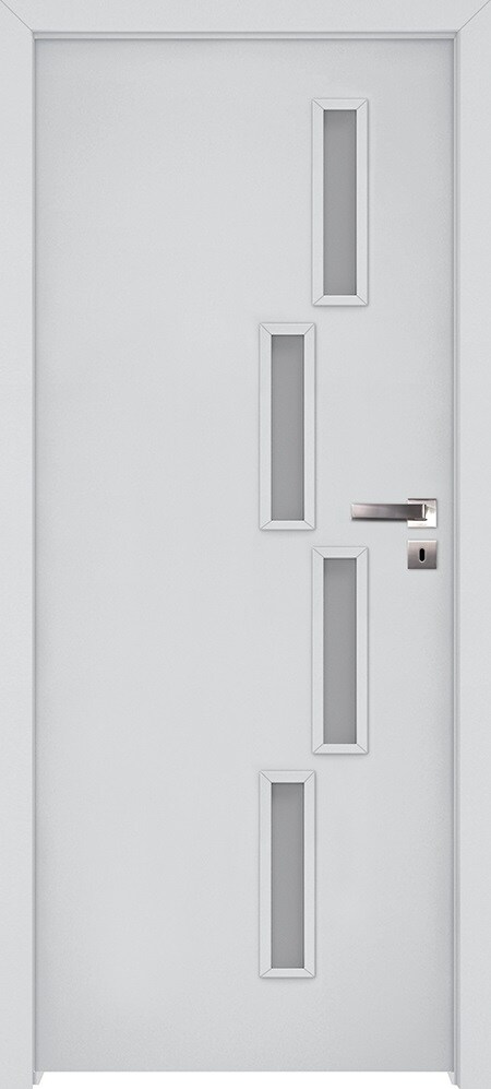Usa interior INVADO Sagitarius, cu geam, stanga, MDF, 67.6 x 206 cm, alb