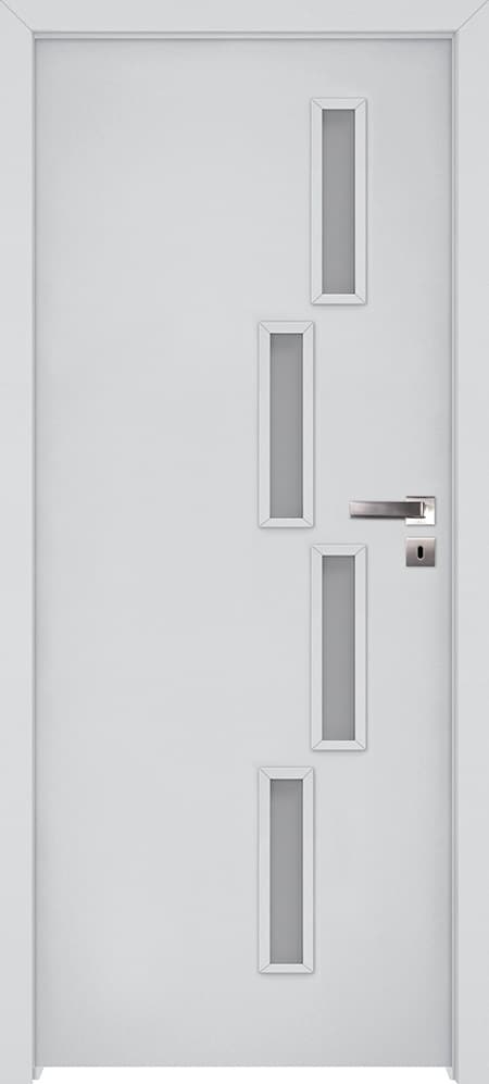 Usa interior INVADO Sagitarius, cu geam, stanga, MDF, 77.6 x 206 cm, alb