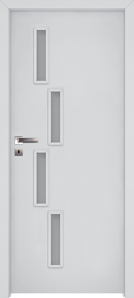Usa interior INVADO Sagitarius, cu geam, dreapta, MDF, 77.6 x 206 cm, alb