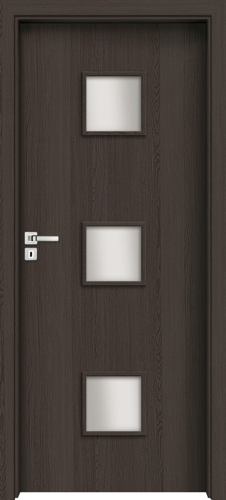 Usa interior INVADO Salerno, cu geam, dreapta, MDF, 64.4 x 204 cm, antracit