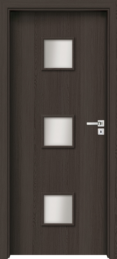 Usa interior INVADO Salerno, cu geam, stanga, MDF, 74.4 x 204 cm, antracit