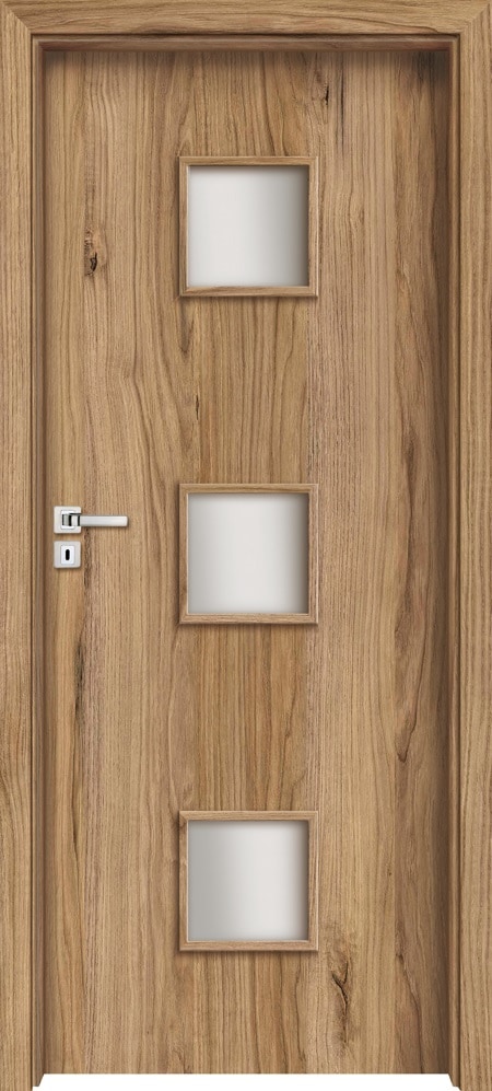 Usa interior INVADO Salerno, cu geam, dreapta, MDF, 84.4 x 204 cm, maro