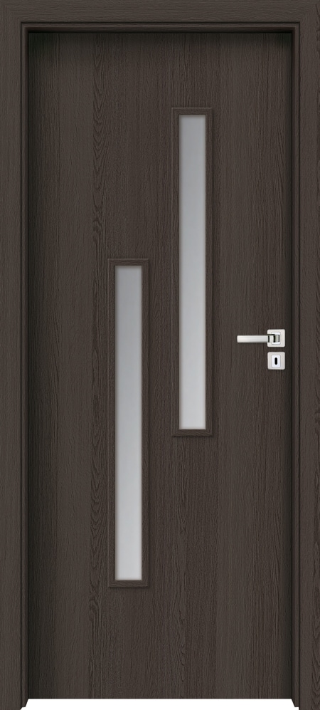 Usa interior INVADO Strada, cu geam, stanga, MDF, 64.4 x 204 cm, antracit
