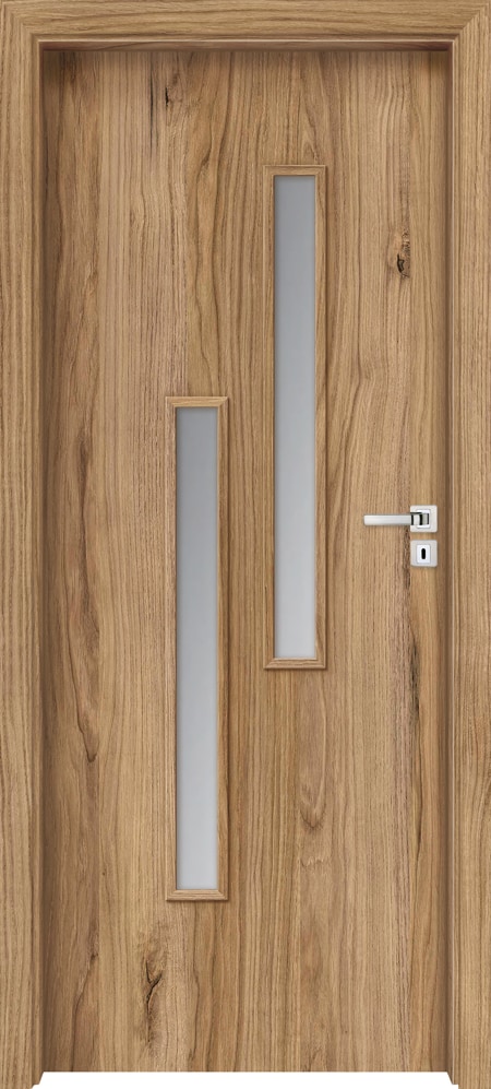 Usa interior INVADO Strada, cu geam, stanga, MDF, 64.4 x 204 cm, maro