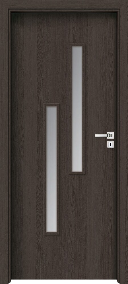 Usa interior INVADO Strada, cu geam, stanga, MDF, 84.4 x 204 cm, antracit