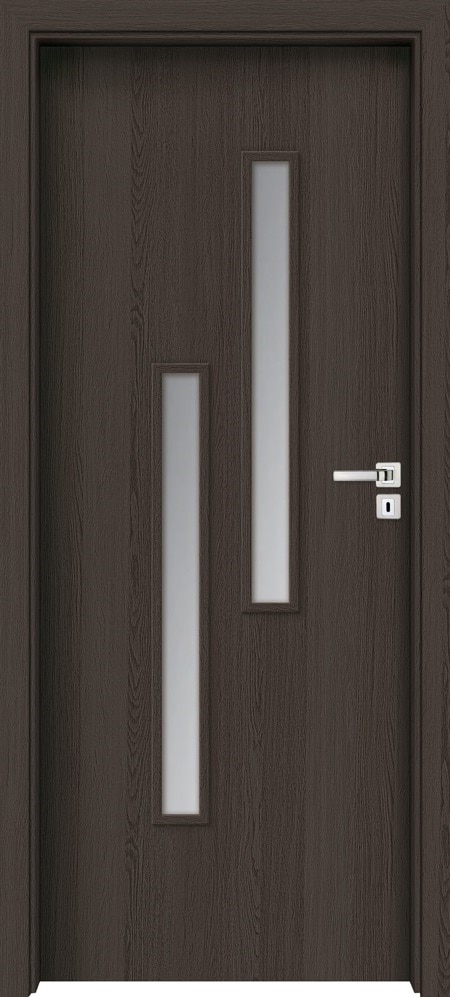 Usa interior INVADO Strada, cu geam, dreapta, MDF, 84.4 x 204 cm, antracit