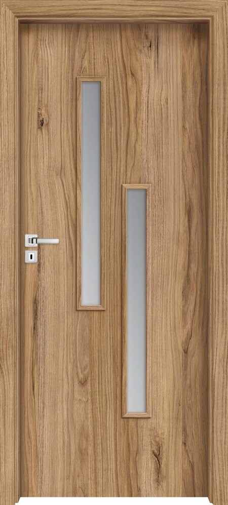 Usa interior INVADO Strada, cu geam, dreapta, MDF, 84.4 x 204 cm, maro