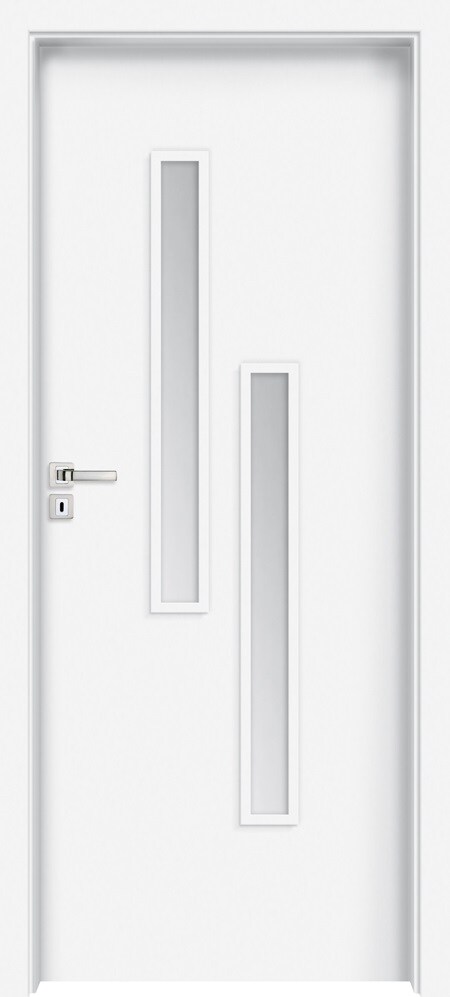 Usa interior INVADO Strada, cu geam, dreapta, MDF, 84.4 x 204 cm, alb