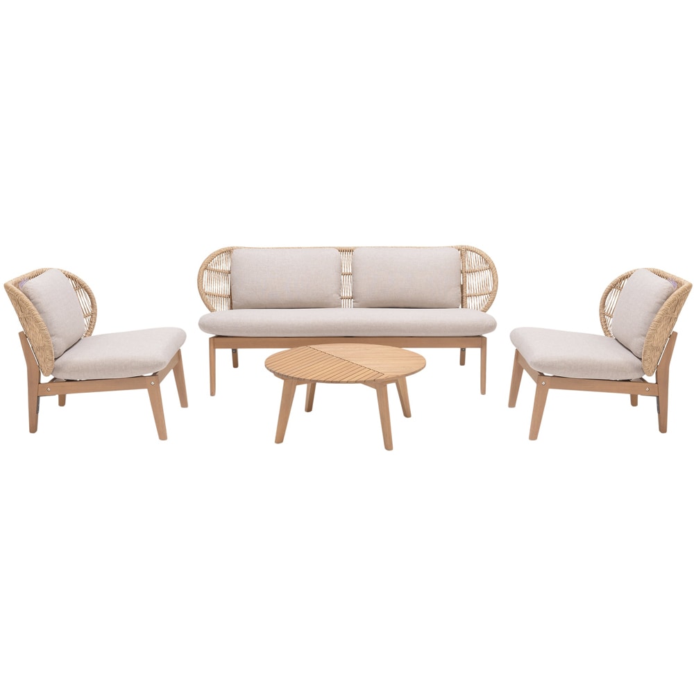 Masa terasa GOODHOME Hania, lemn, 79 x 79 x 35 cm, maro deschis