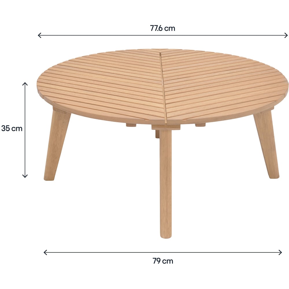 Masa terasa GOODHOME Hania, lemn, 79 x 79 x 35 cm, maro deschis