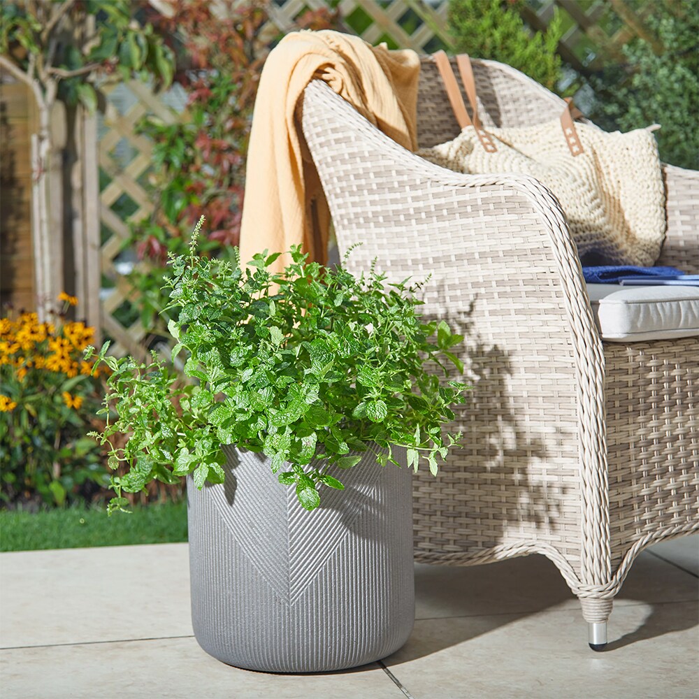 Ghiveci flori VERVE, lut, D 30 cm, gri