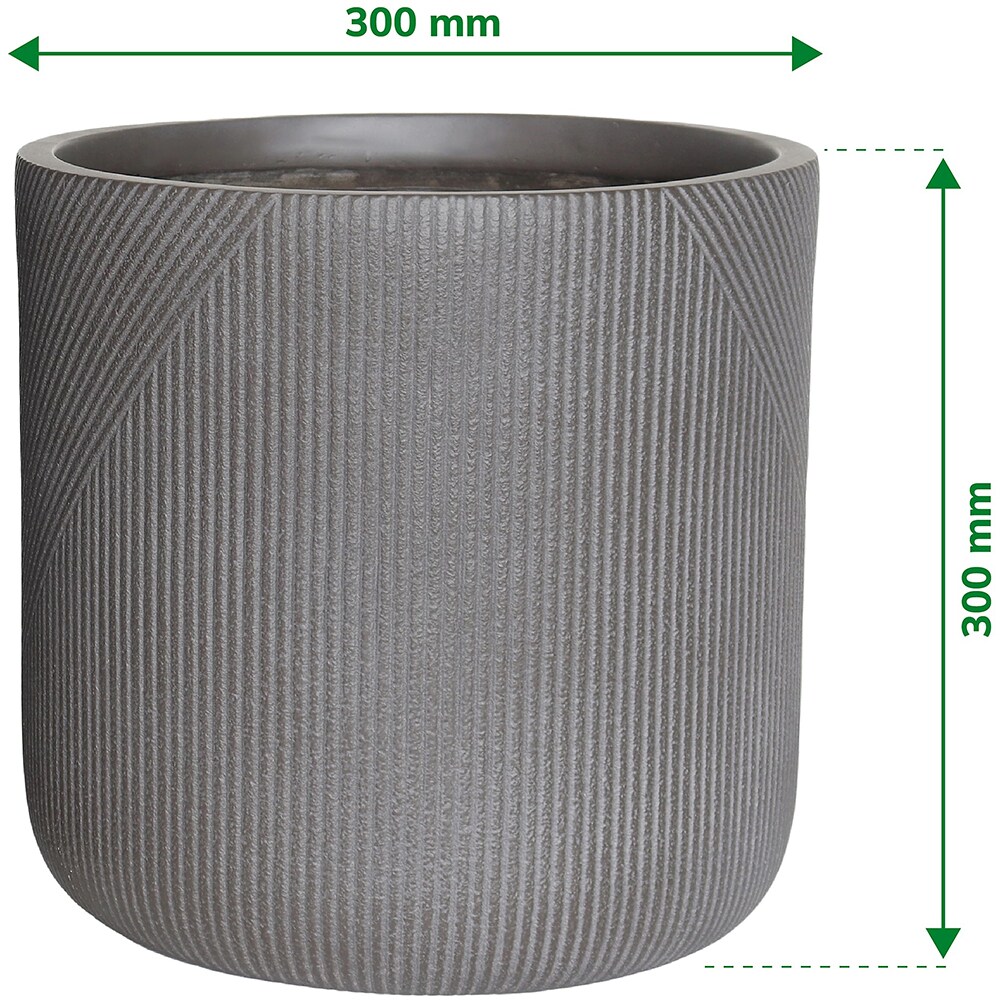 Ghiveci flori VERVE, lut, D 30 cm, gri