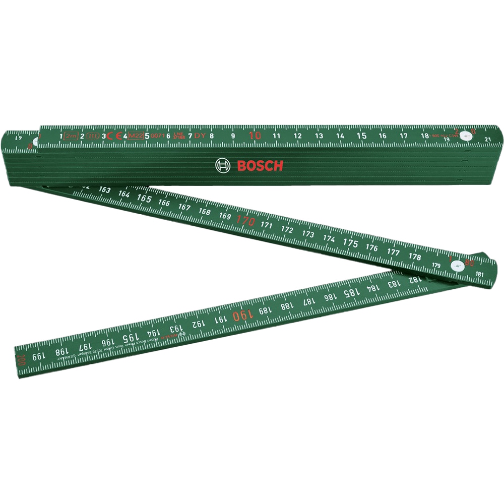 Metru de tamplarie pliabil BOSCH, 2 m, nailon armat si fibra de sticla, verde