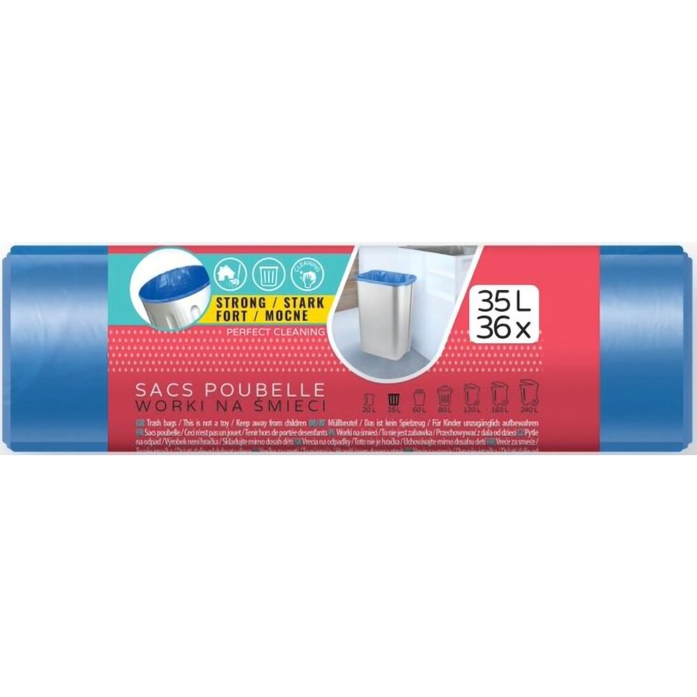 Saci menajeri VIGO Standard, 36 bucati, 35 l, albastru