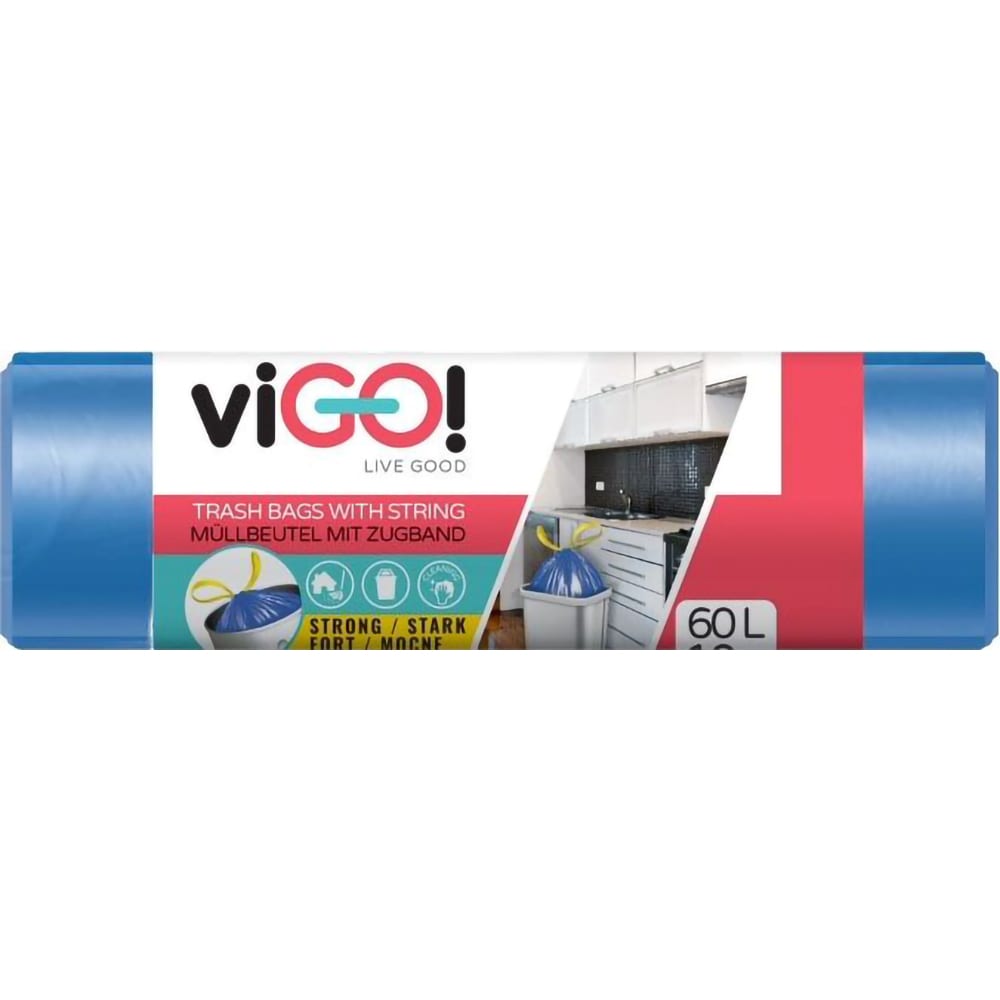 Saci menajeri VIGO Standard, 10 bucati, 60 l, albastru