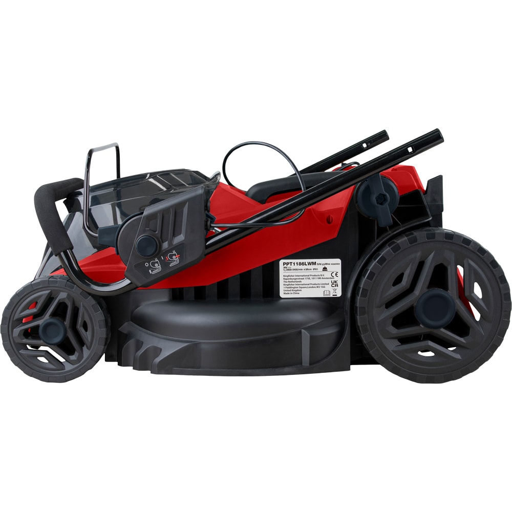 Kit Masina de tuns iarba pe acumulator PERFORMANCE POWER, Electrica, 36 V, latime taiere 38 cm, cos 42L, negru-rosu