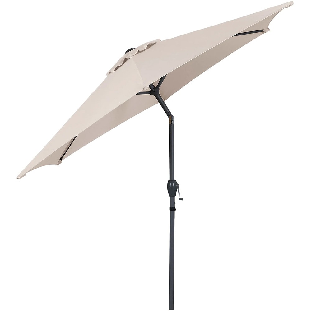 Umbrela gradina inclinabila GOODHOME Kasane, 2.5 m, UPF30, deschidere tip manivela, aluminiu si poliester, bej