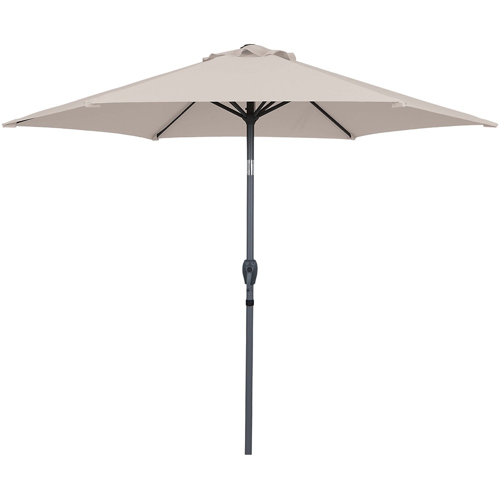 Umbrela gradina inclinabila GOODHOME Kasane, 2.5 m, UPF30, deschidere tip manivela, aluminiu si poliester, bej