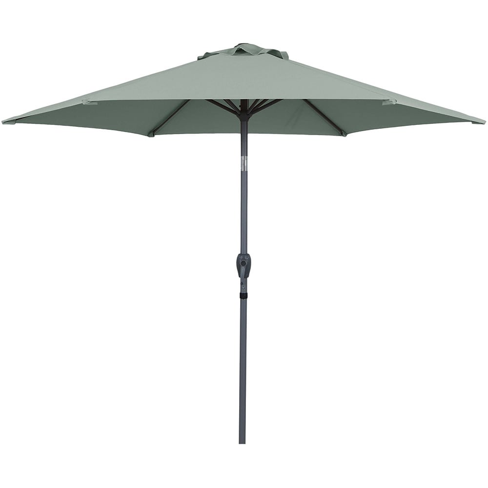 Umbrela gradina inclinabila GOODHOME Kasane, 2.5 m, UPF30, deschidere tip manivela, aluminiu si poliester, turcoaz