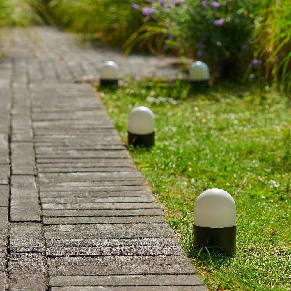 Set 4 lampi solare Bollard Stake, IP44, negru