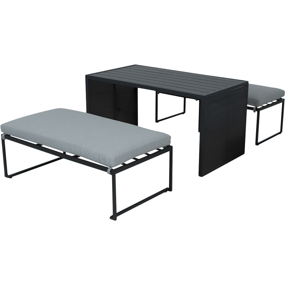 Set mobilier gradina INCA, 3 piese, modular, gri