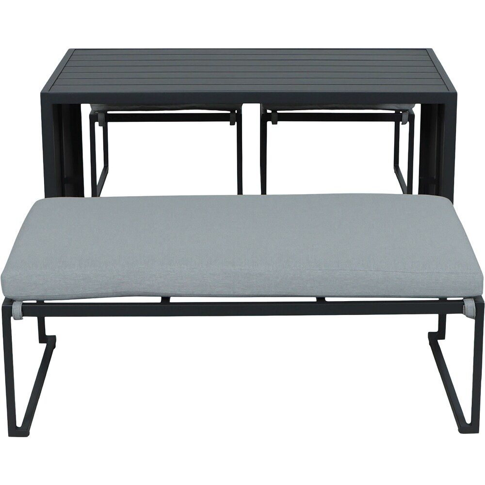 Set mobilier gradina INCA, 3 piese, modular, gri