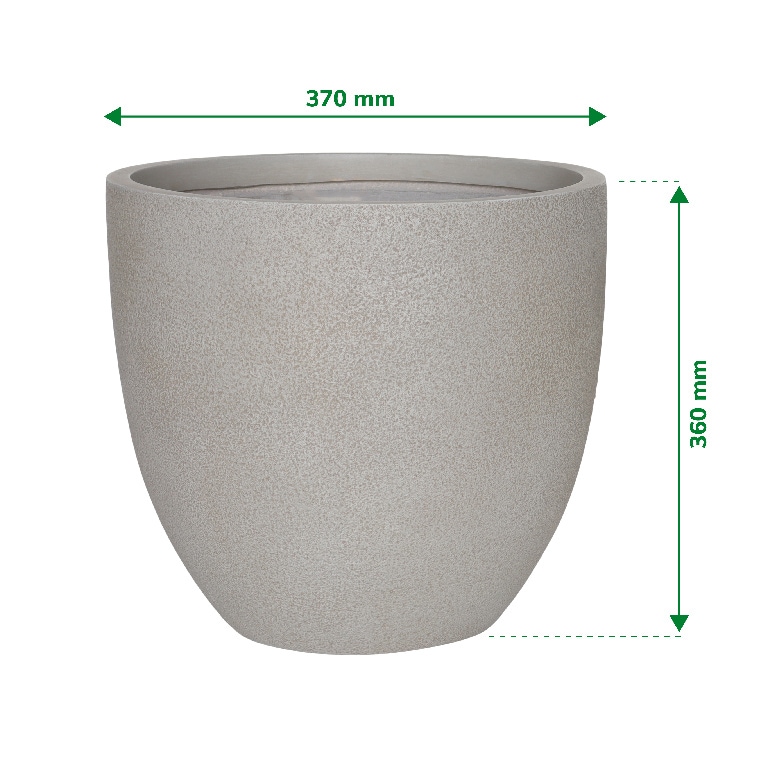 Ghiveci flori VERVE, fibra de lut, D 37 cm, natur