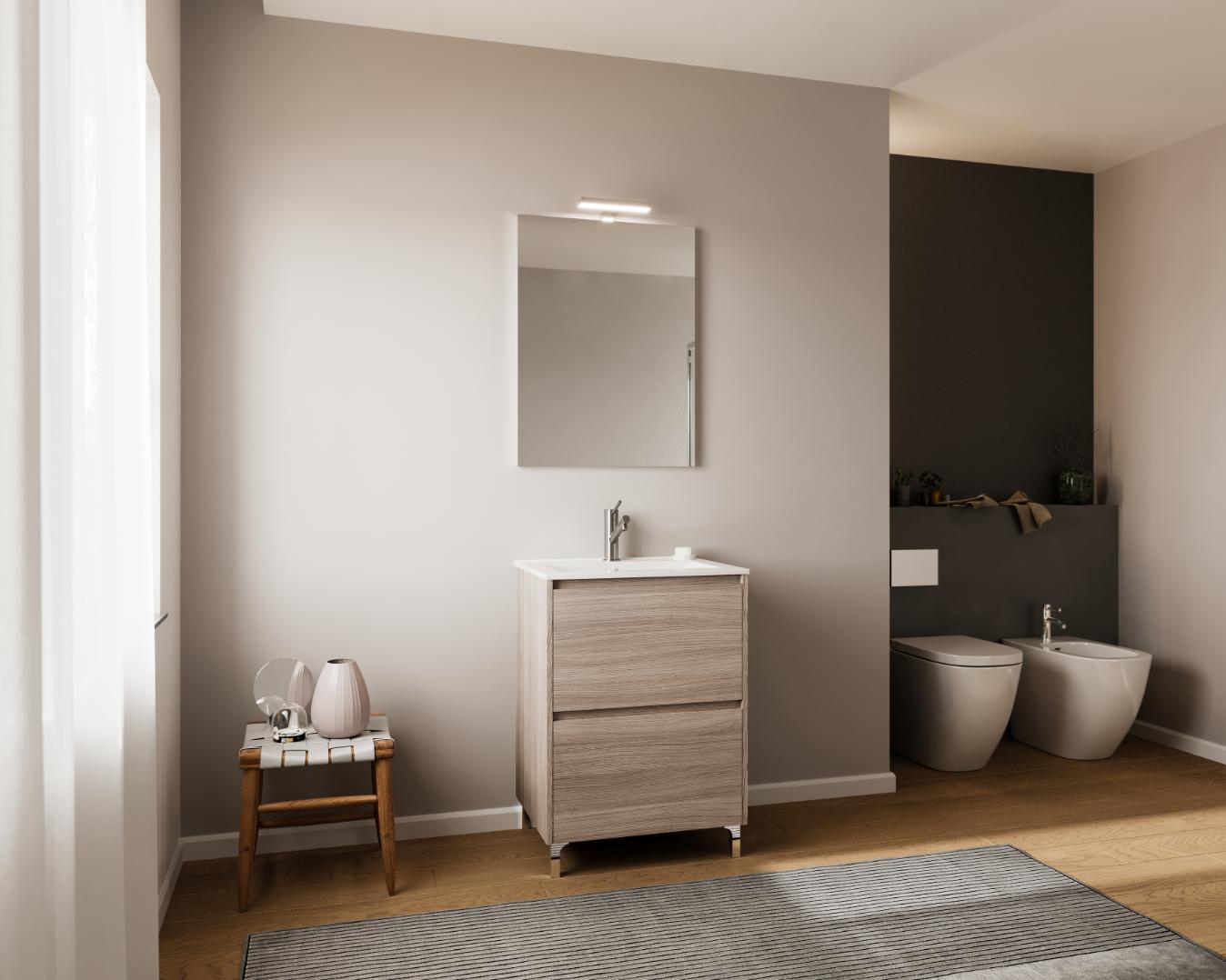 Set mobilier baie cu oglinda, 60 cm  Lisabona