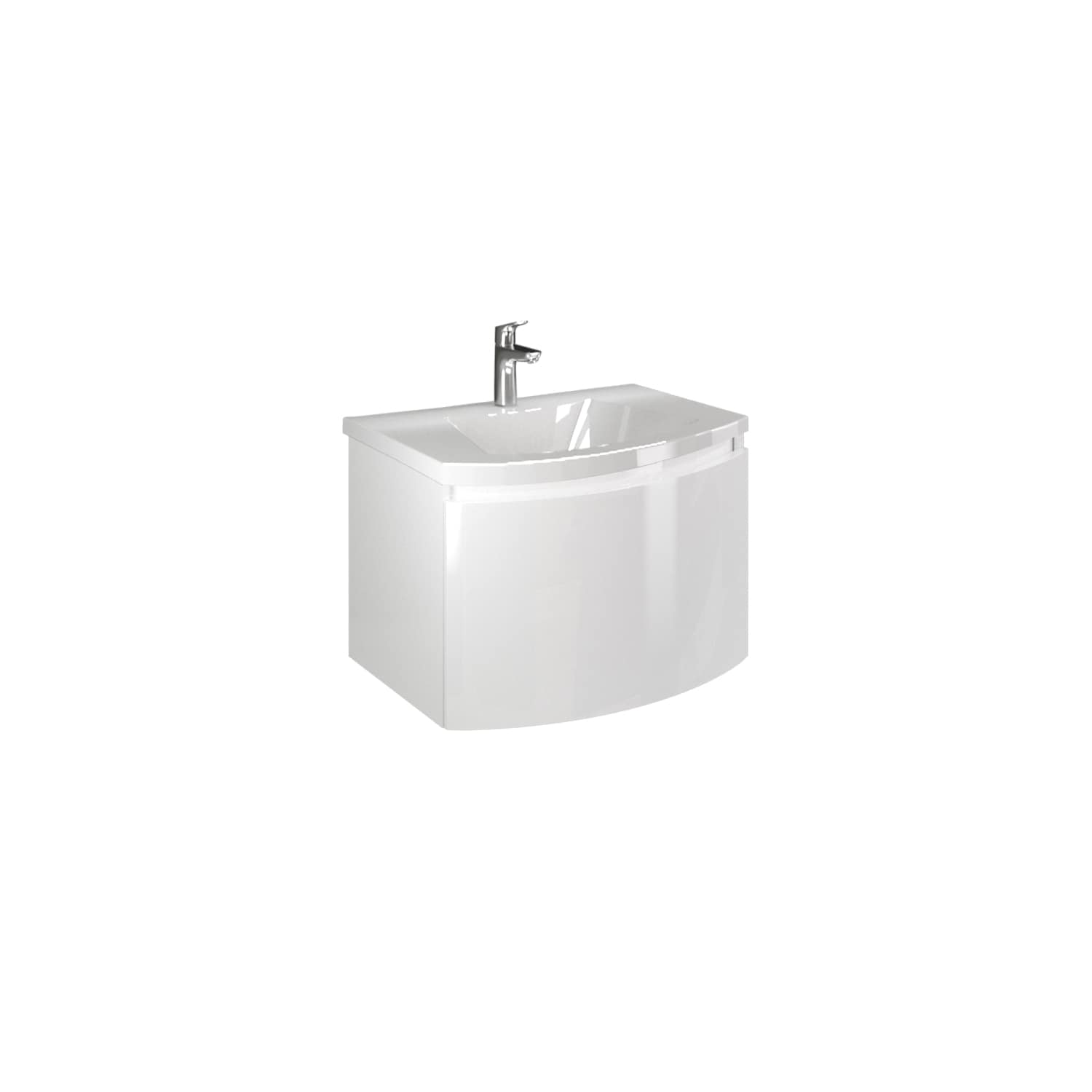 Baza cu lavoar, 1 sertar, alb, 60 cm  Sole