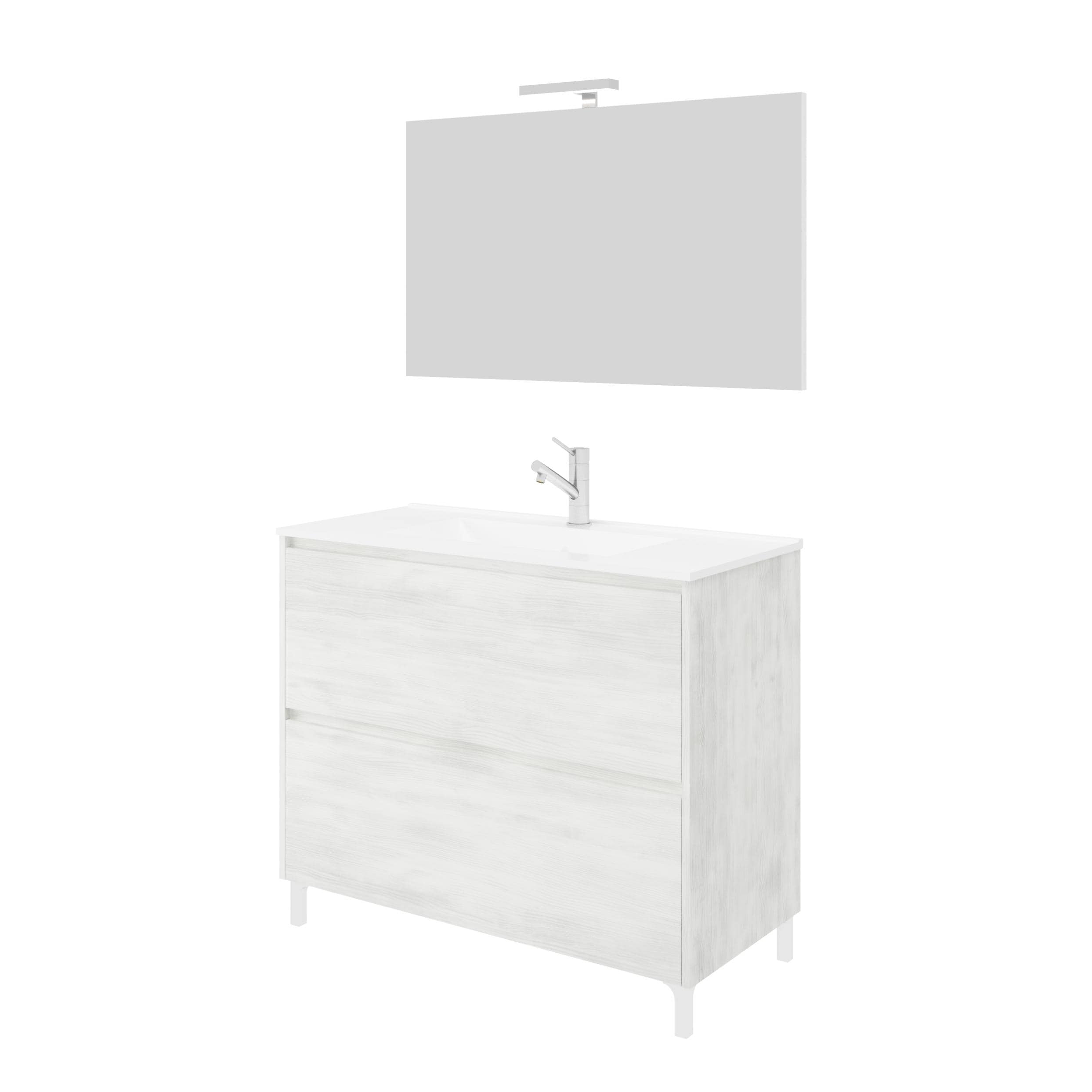 Set mobilier baie cu oglinda, alb, 80 cm  Lisabona
