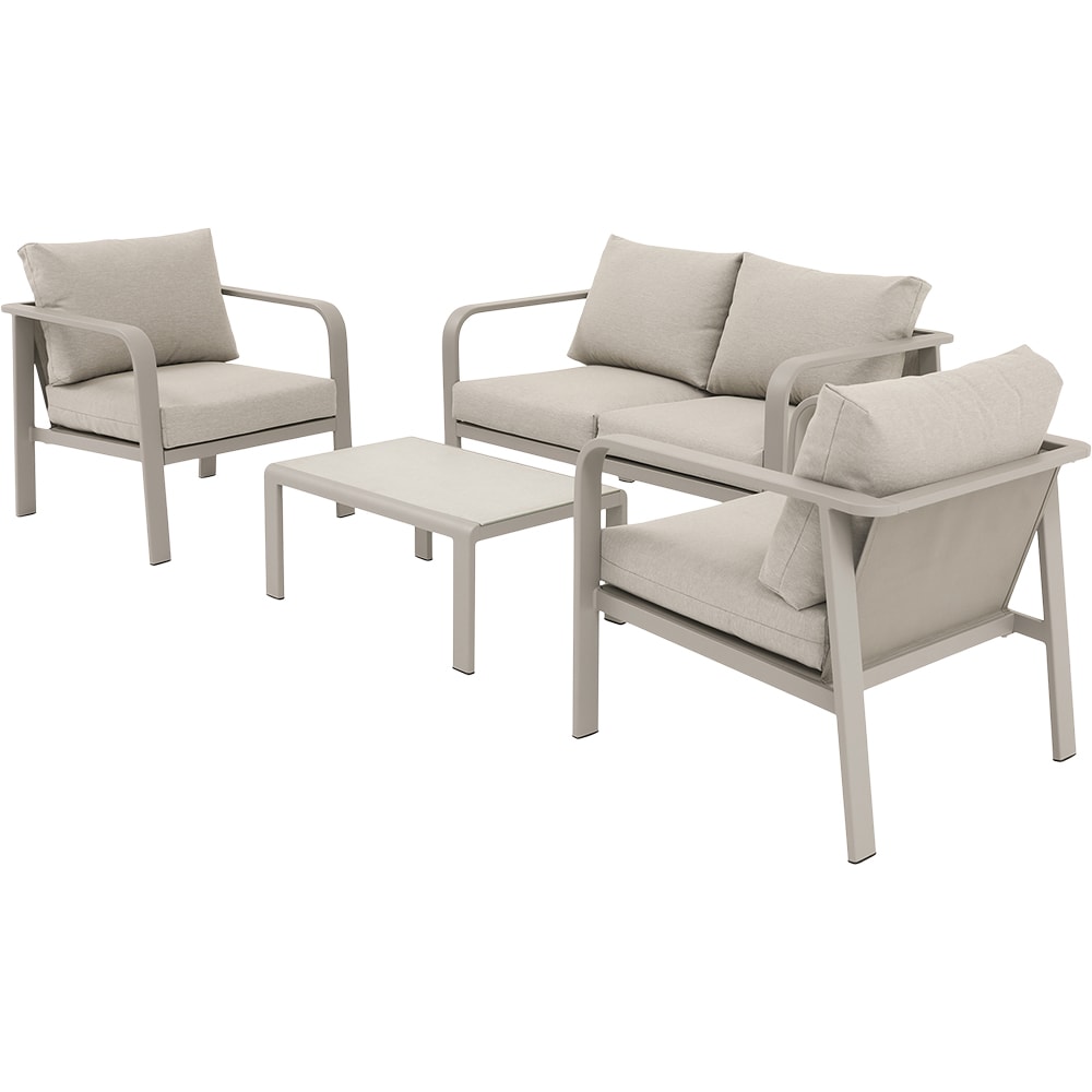 Set mobilier gradina GOODHOME Mallia, 4 piese, crem