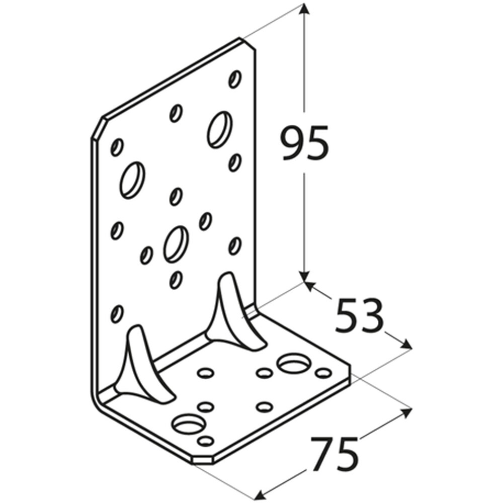 Coltar ranforsat DMX , 95 x 53 x 2.5 mm, otel