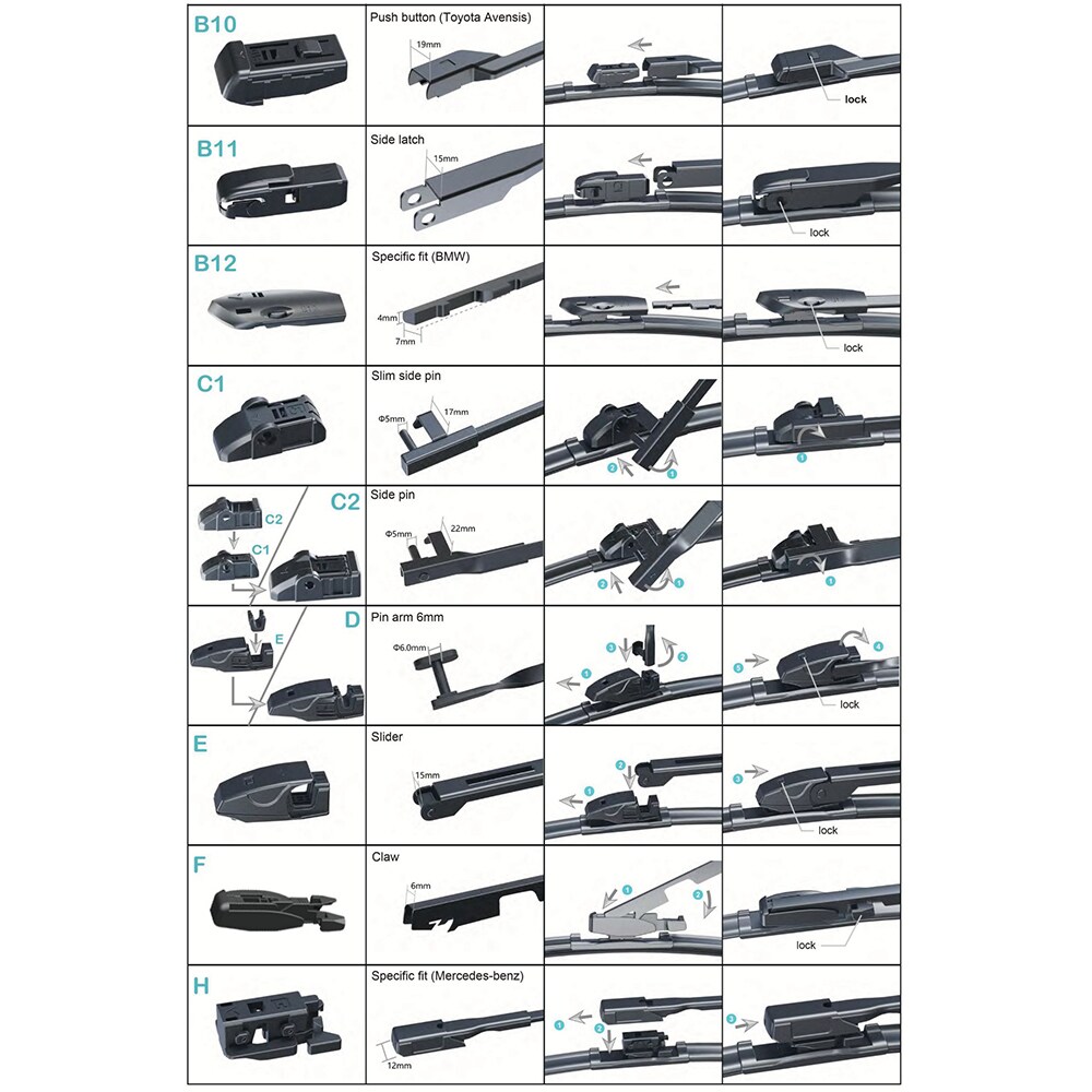 Stergator parbriz CARMAX Premium, 13 adaptoare, 65cm
