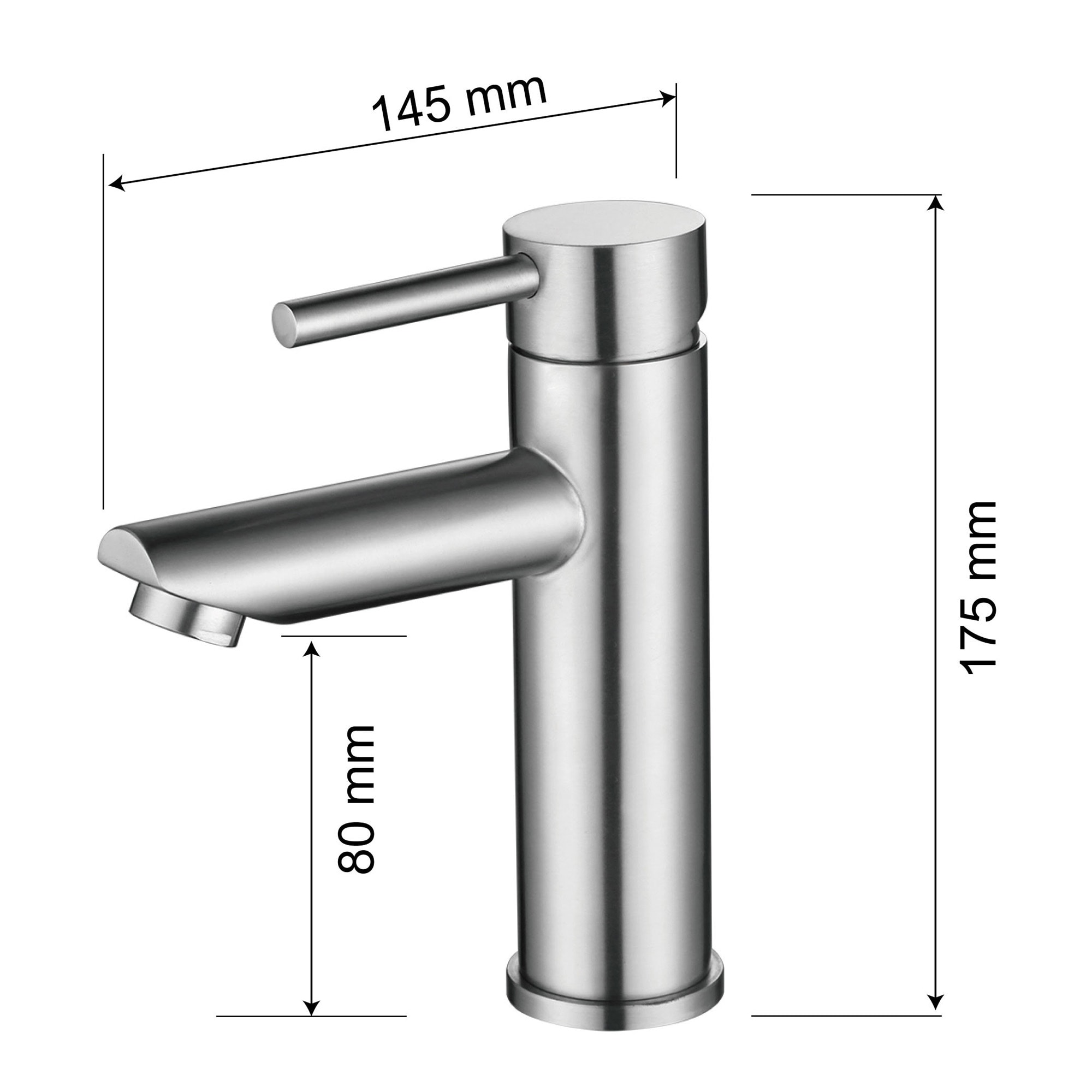 Baterie lavoar Pole, monocomanda, inox, finisaj satinat
