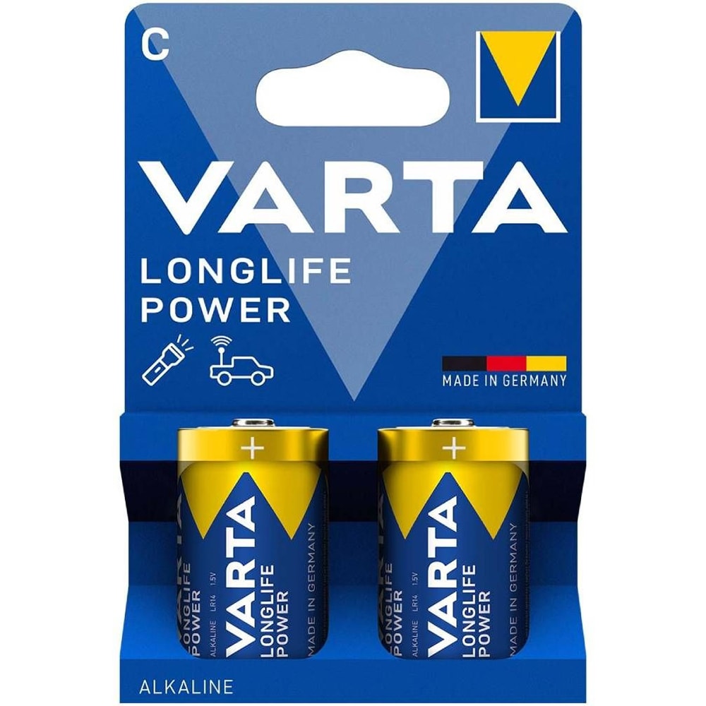 Baterii alcaline VARTA Longlife Power C LR14, 2 bucati