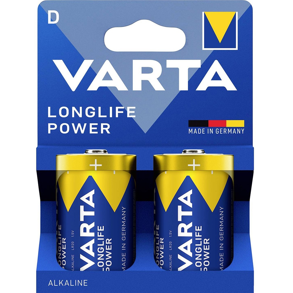 Baterii alcaline VARTA Longlife Power D LR20, 2 bucati