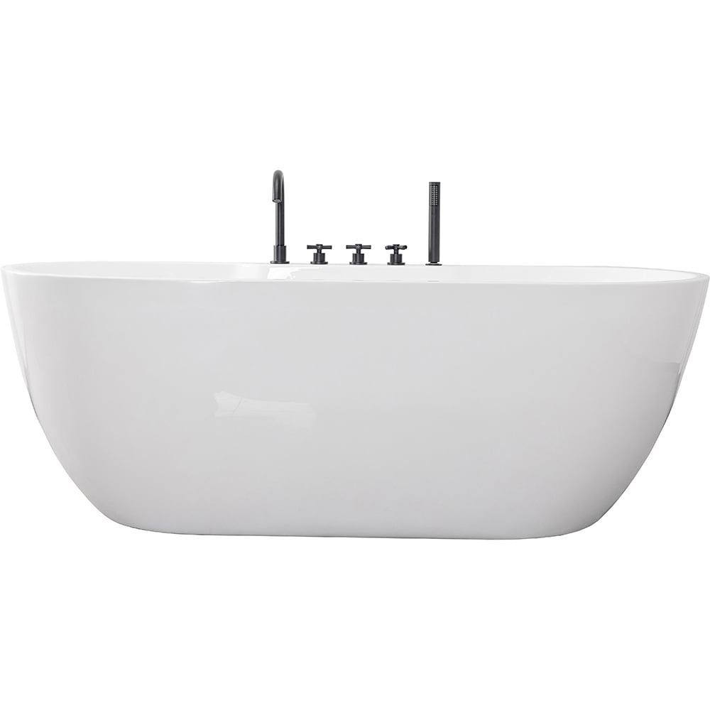 Cada baie freestanding SANOTECHNIK Aruba G9041, acril, 170 x 75 x 58 cm, baterie si para de dus incluse, alb-negru