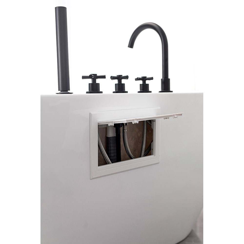 Cada baie freestanding SANOTECHNIK Aruba G9041, acril, 170 x 75 x 58 cm, baterie si para de dus incluse, alb-negru