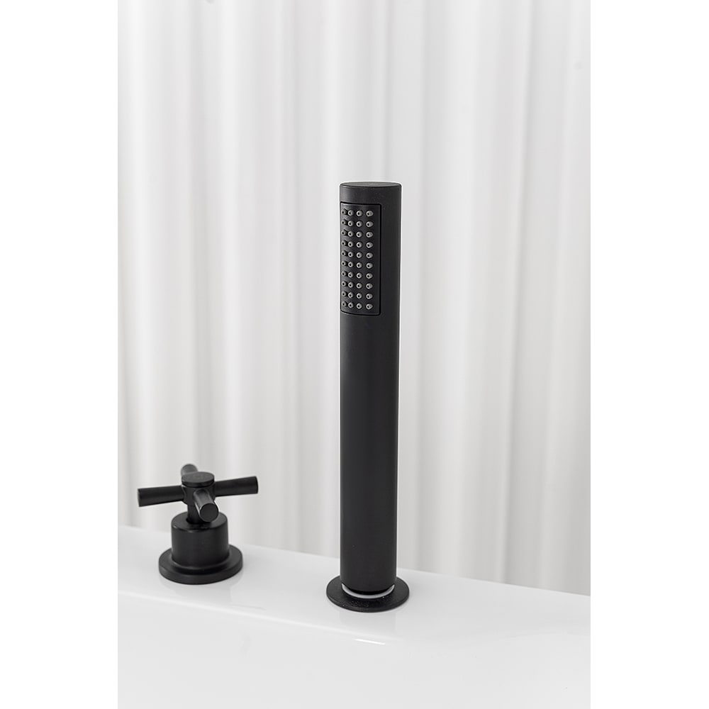 Cada baie freestanding SANOTECHNIK Aruba G9041, acril, 170 x 75 x 58 cm, baterie si para de dus incluse, alb-negru