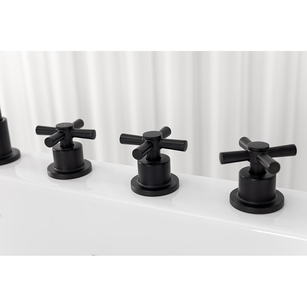 Cada baie freestanding SANOTECHNIK Aruba G9041, acril, 170 x 75 x 58 cm, baterie si para de dus incluse, alb-negru