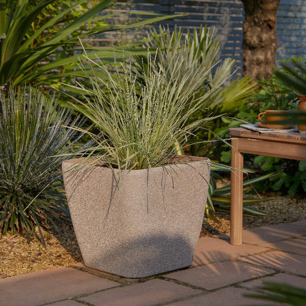 Ghiveci flori VERVE, plastic, D 35 cm, bej