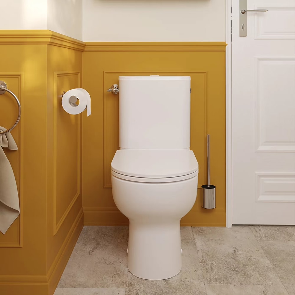 Set vas WC GOODHOME Cavally, evacuare verticala, rezervor 3-4.5l, capac SoftClose, ceramica, alb