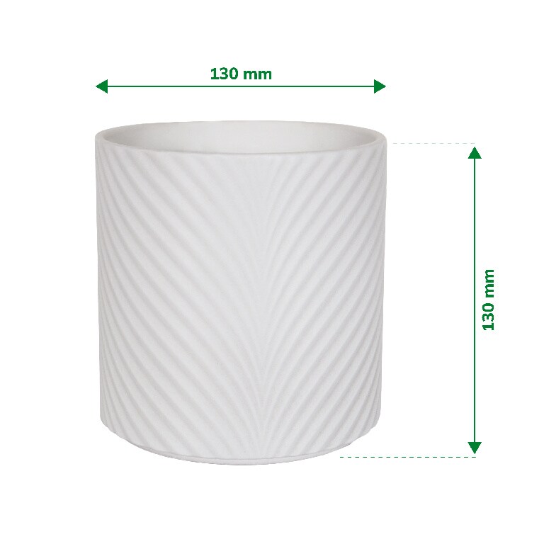 Ghiveci din teracota Verve, 13 cm, alb
