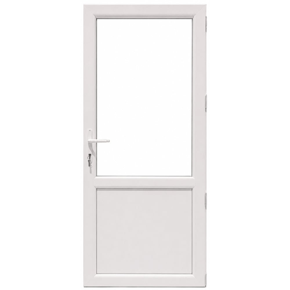 Usa exterior FENSTERWELT, cu geam, 4 camere, 2/3, dreapta, PVC, 88 x 198 cm, alb