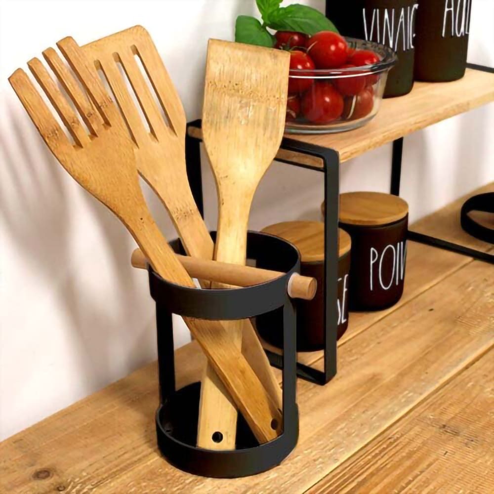 Suport tacamuri FRANDIS 41183, metal, 10 x 14 cm, negru