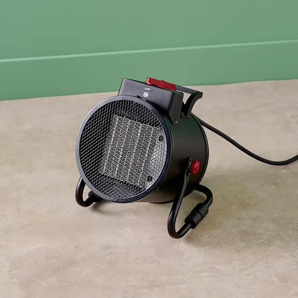Aeroterma industriala cu ventilator PTC, 18 x 15.8 cm, 2000W, suprafata de incalzie 20m2, otel si plastic, negru