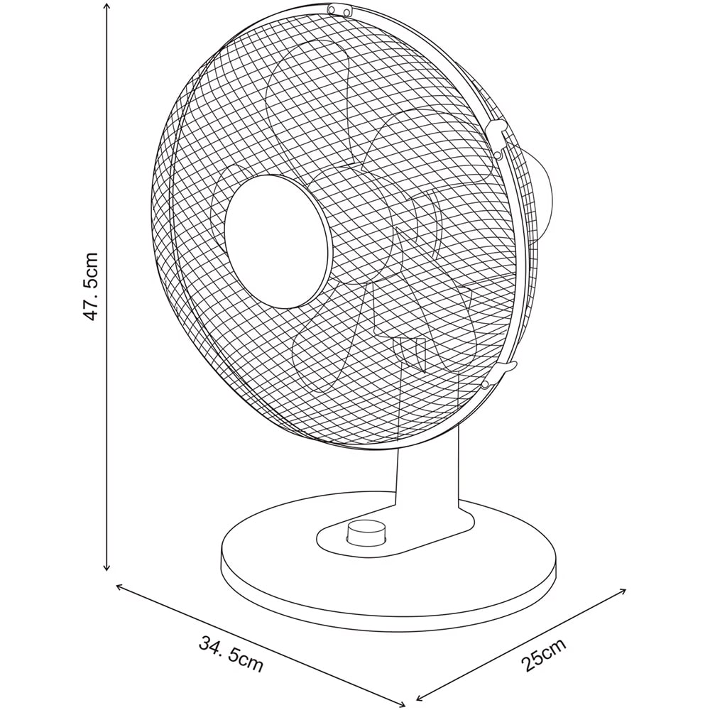 Ventilator de birou GOODHOME Aoba, 3 trepte viteza, 28cm, 40W, negru