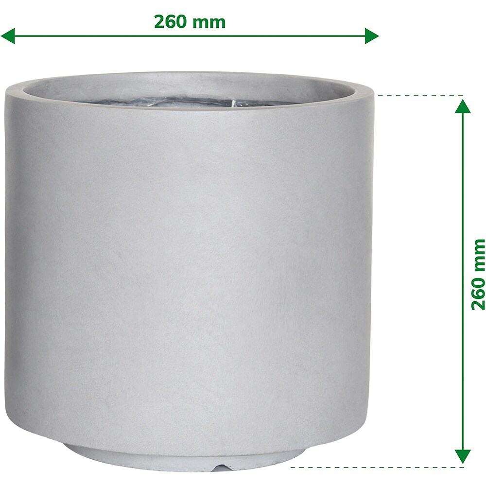 Ghiveci flori VERVE, lut, D 26 cm, gri deschis