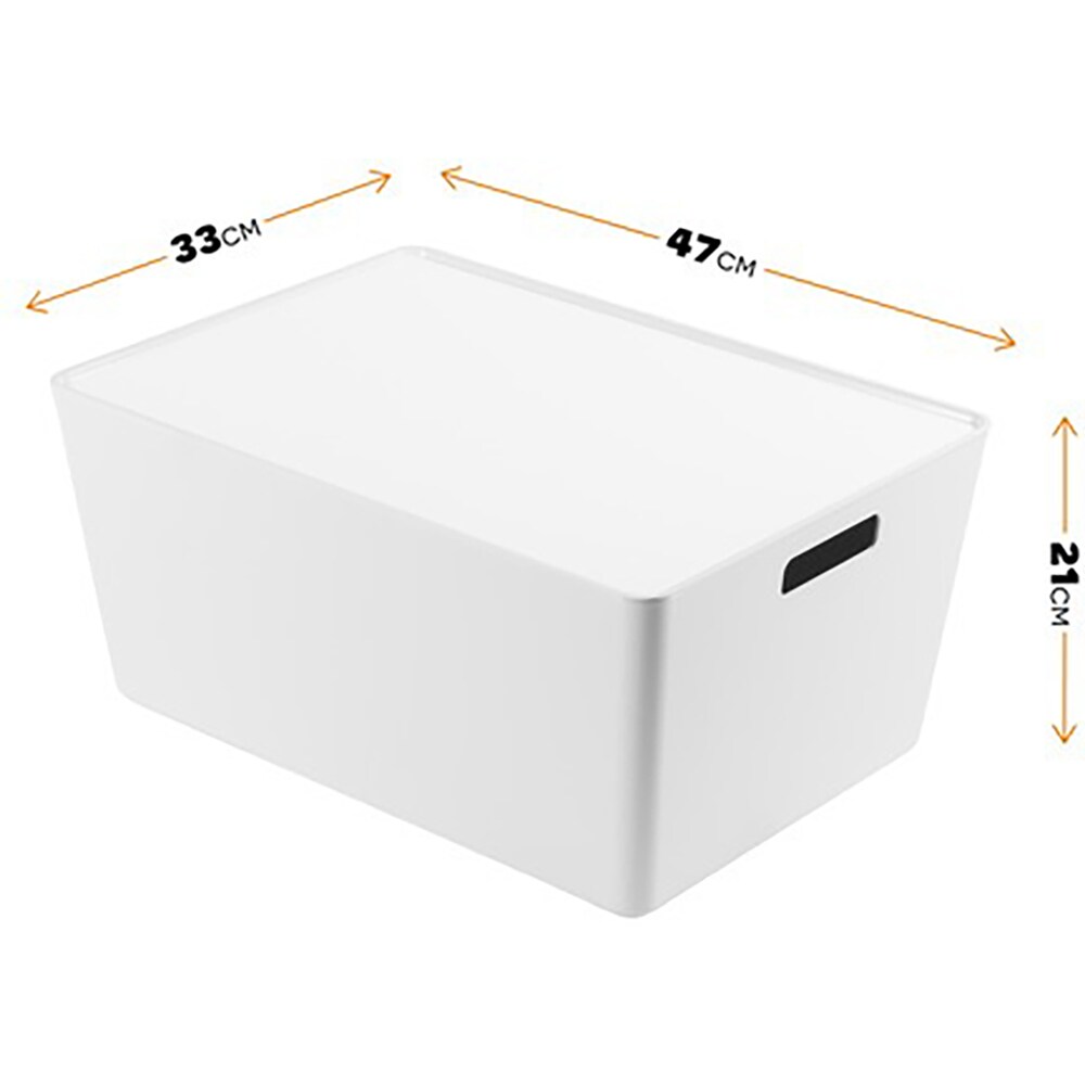 Cutie cu capac 33 x 47 x 21 cm, 22l, plastic, alb
